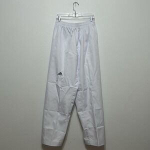 Adidas White Striped Taekwondo Martial Arts Pants Stretch Waist Men's Size 200